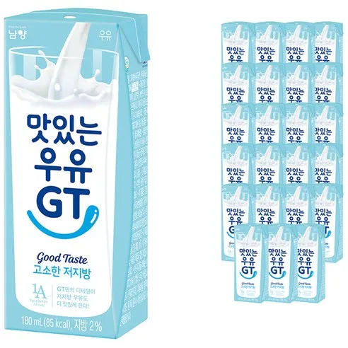 맛있는우유GT 고소한 저지방 멸균우유, 180ml, 24개