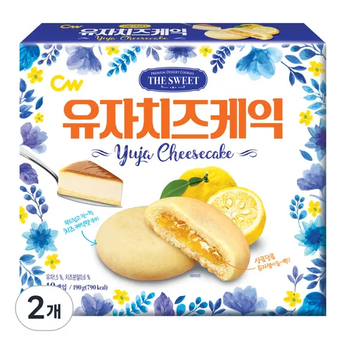 청우식품 유자치즈케익, 190g, 2개