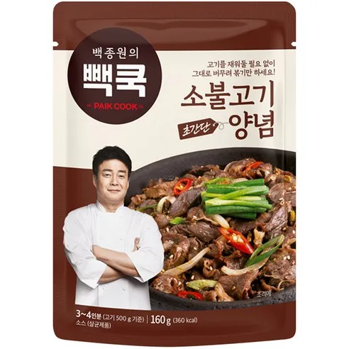 빽쿡 백종원의 소불고기양념, 160g, 1개