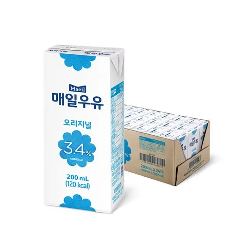 매일유업 매일우유 멸균우유 오리지널, 200ml, 24개