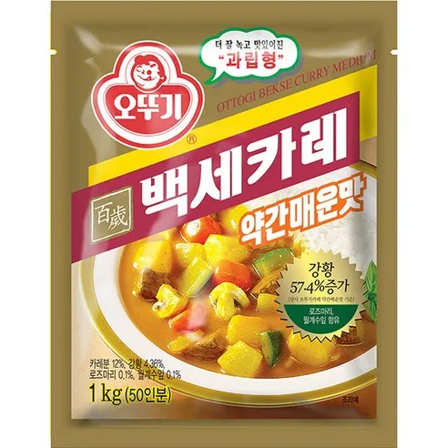 오뚜기 백세 카레 약간매운맛, 1kg, 1개