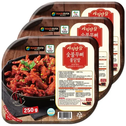 야식만참 숯불무뼈불닭발 250g, 250g, 3개