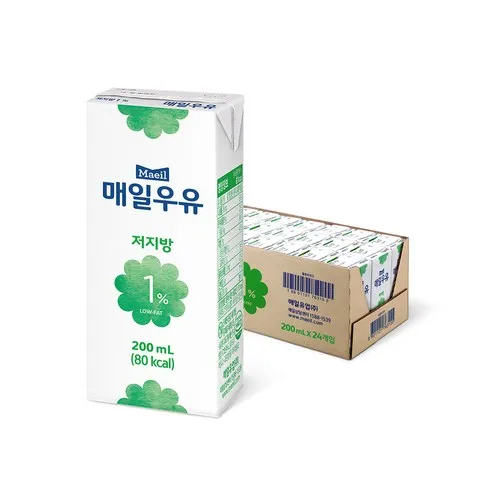 매일유업 저지방 1%, 200ml, 24개