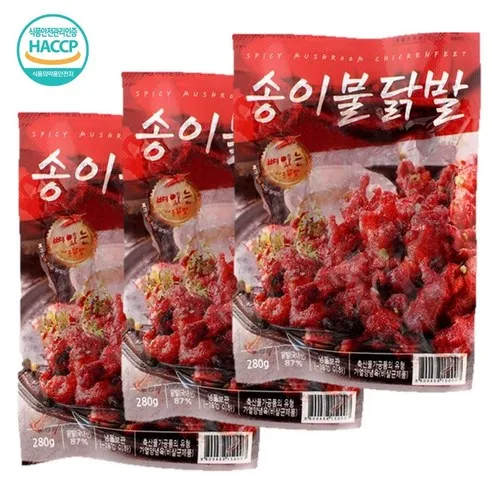 원앙에프엔비 송이불닭발 280g*3팩, 280g, 3개