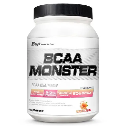 BUP BCAA몬스터 복숭아맛 아미노산 헬스보충제 BCAA, 500g, 1개