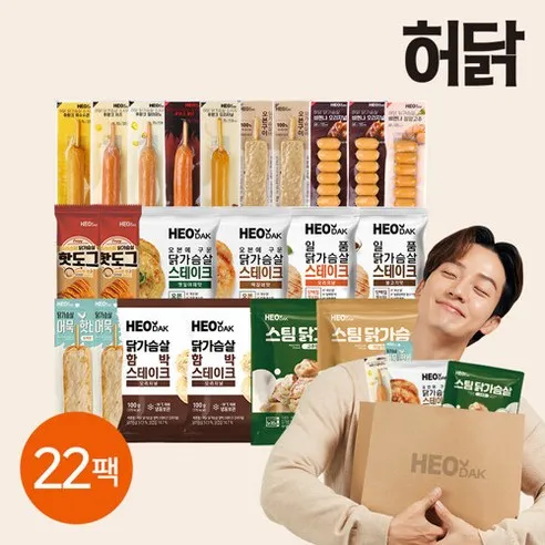 허닭 [허닭] 닭가슴살 맛보기 패키지 22팩