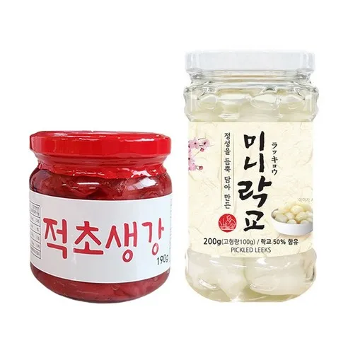 락교 200g + 적 초생강 190g 유리병 세트