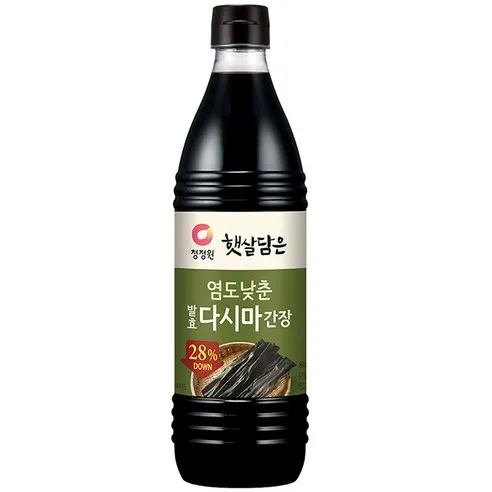 청정원 햇살담은 염도낮춘 발효다시마 간장, 840ml, 1개