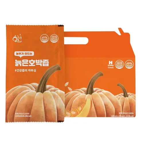 황금이네 물넣지않은 100% 늙은 호박즙 100ml 50포, 5L, 1개