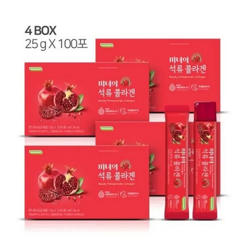 미녀의 석류 콜라겐 20gx25포x4박스, 625g, 4개