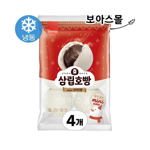 삼립 냉동 꼬마호빵 단팥 6개입, 240g, 4개