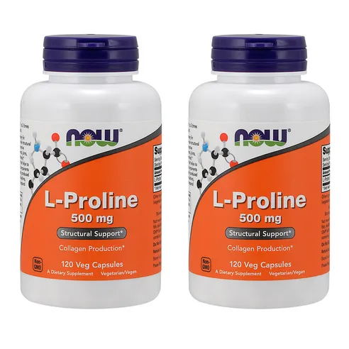 나우푸드 L-프롤린 500 mg 베지 캡슐 엘 프롤린 L-Proline 기타 아미노산, 120정, 2개