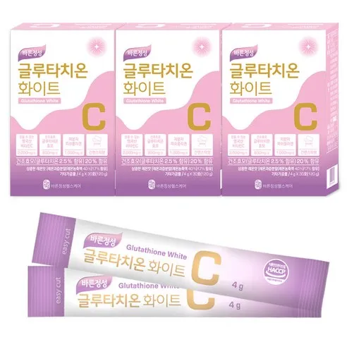 바른정성 글루타치온 화이트 4g x 30포, 120g, 3개