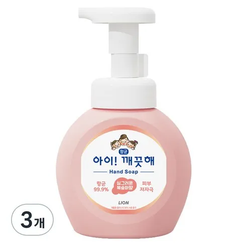 아이깨끗해 핸드워시 모이스처 복숭아, 250ml, 3개입