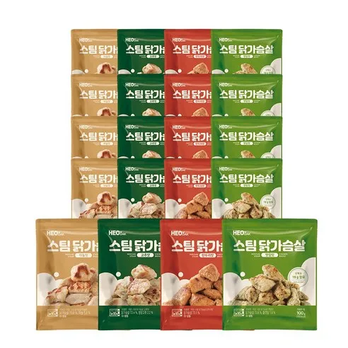 허닭 스팀 닭가슴살 4종 100g 혼합, 100g, 20개